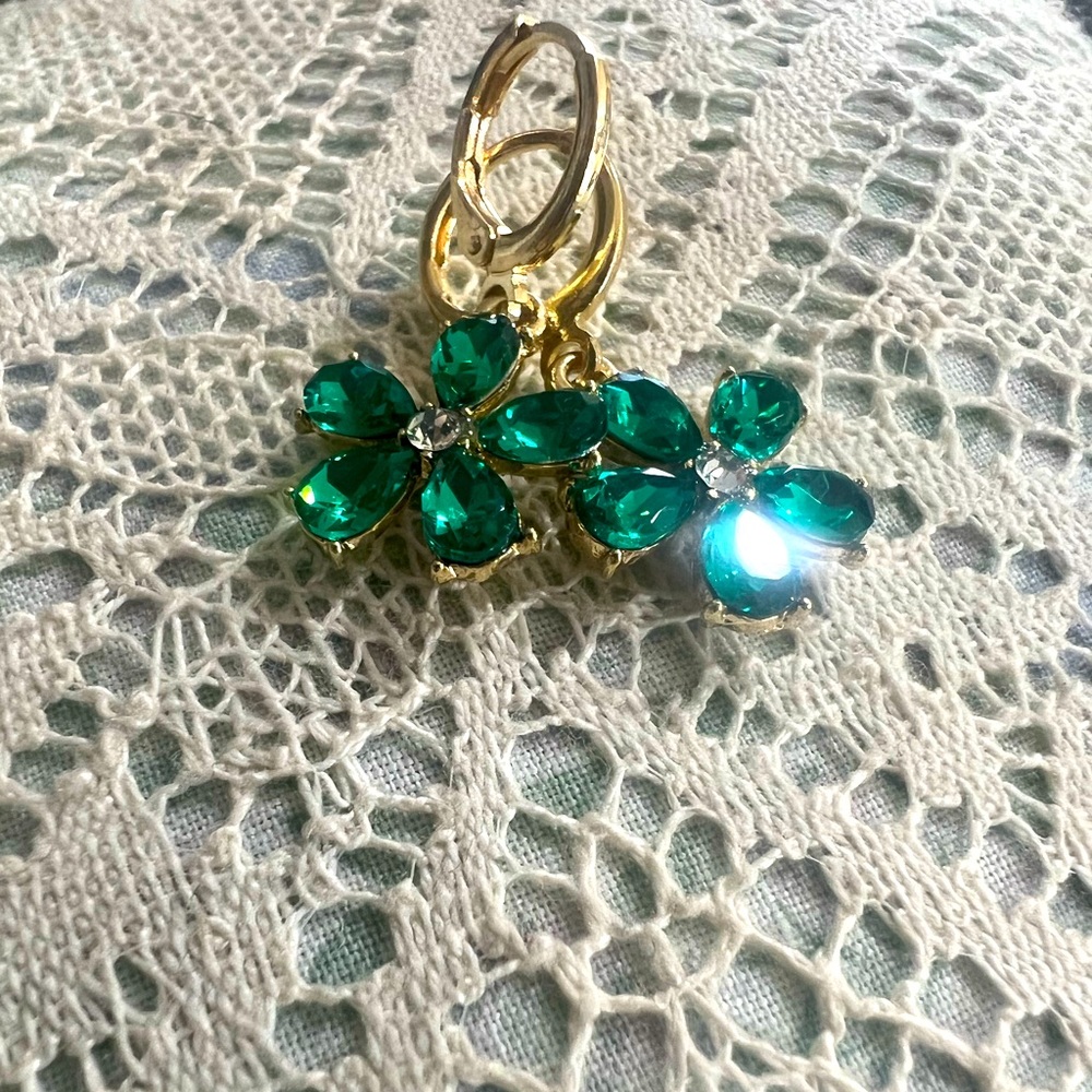 Emerald green and gold St. Patrick’s Day earrings